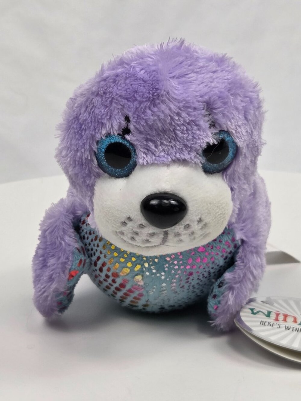 purple seal plush toy Winkeez 6"